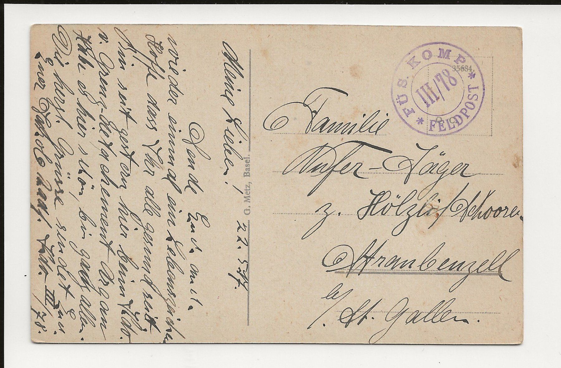 Cartoline postali: AK 1917  Rheinfelden - Feldpost – Usato da Greifensee venduto da 315WDO 1