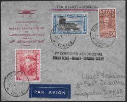 1937 Luftpost 1.Flug Belgisch-Congo - DAKAR attraktiv ab 1.-