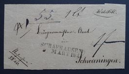 1844, Vorphilatelie Schaffhausen SH nach Schwaningen DE