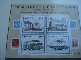 Norwegen, Block 1980, Z-Druck Transportmittel **