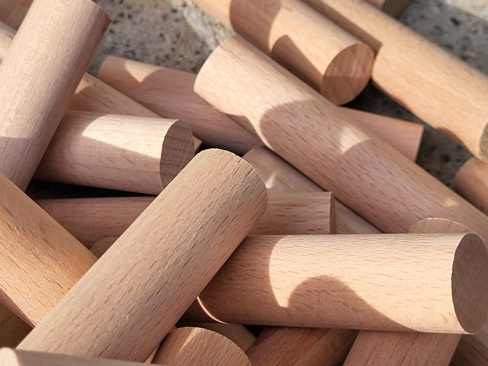 OLYCRAFT 40 Stück Walnuss Holzdübel - Rundstäbe 15cm 4-18mm Für Basteln & Holzprojekte