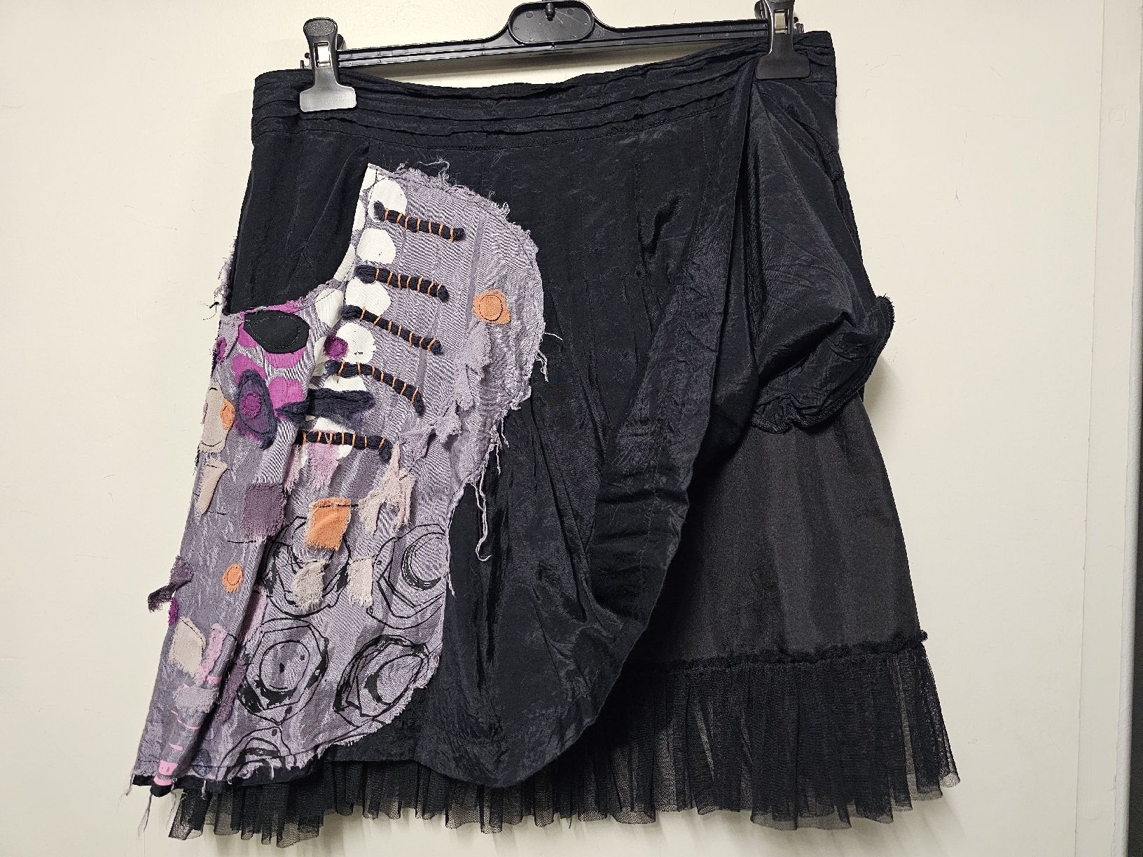 Desigual Röcke: Jupe Desigual/Originale/Noire/Tissu Patchwork/Tulle/T:40 – Gebraucht aus Basel von Paloma6261 5