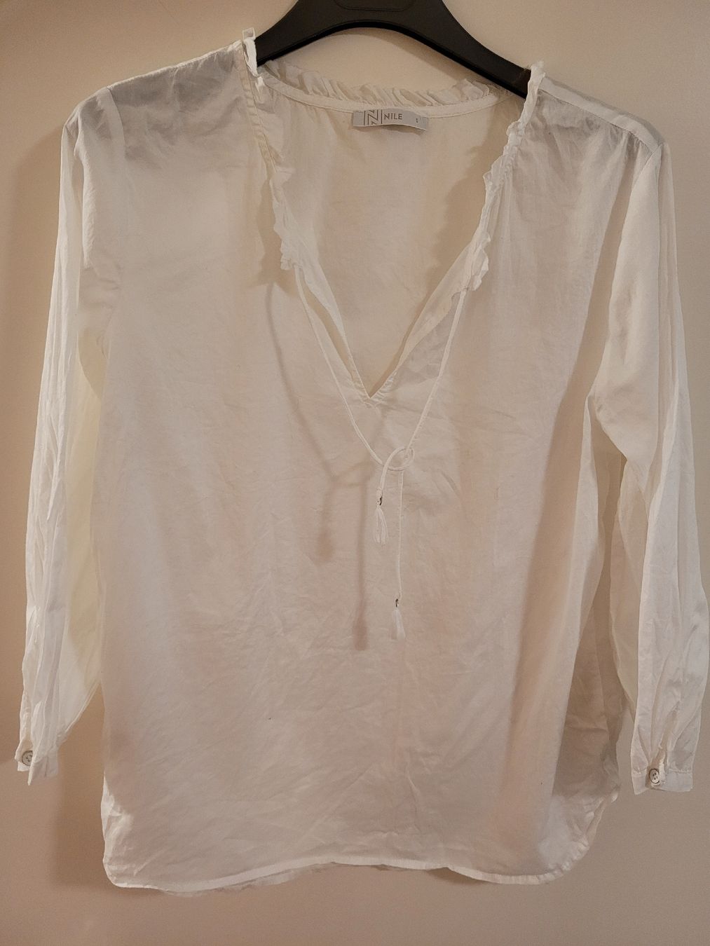 Nile Camicette: nile bluse weiss gr. S, neu – Nuovo e nell'imballaggio originale da Urdorf venduto da Mico.I 1