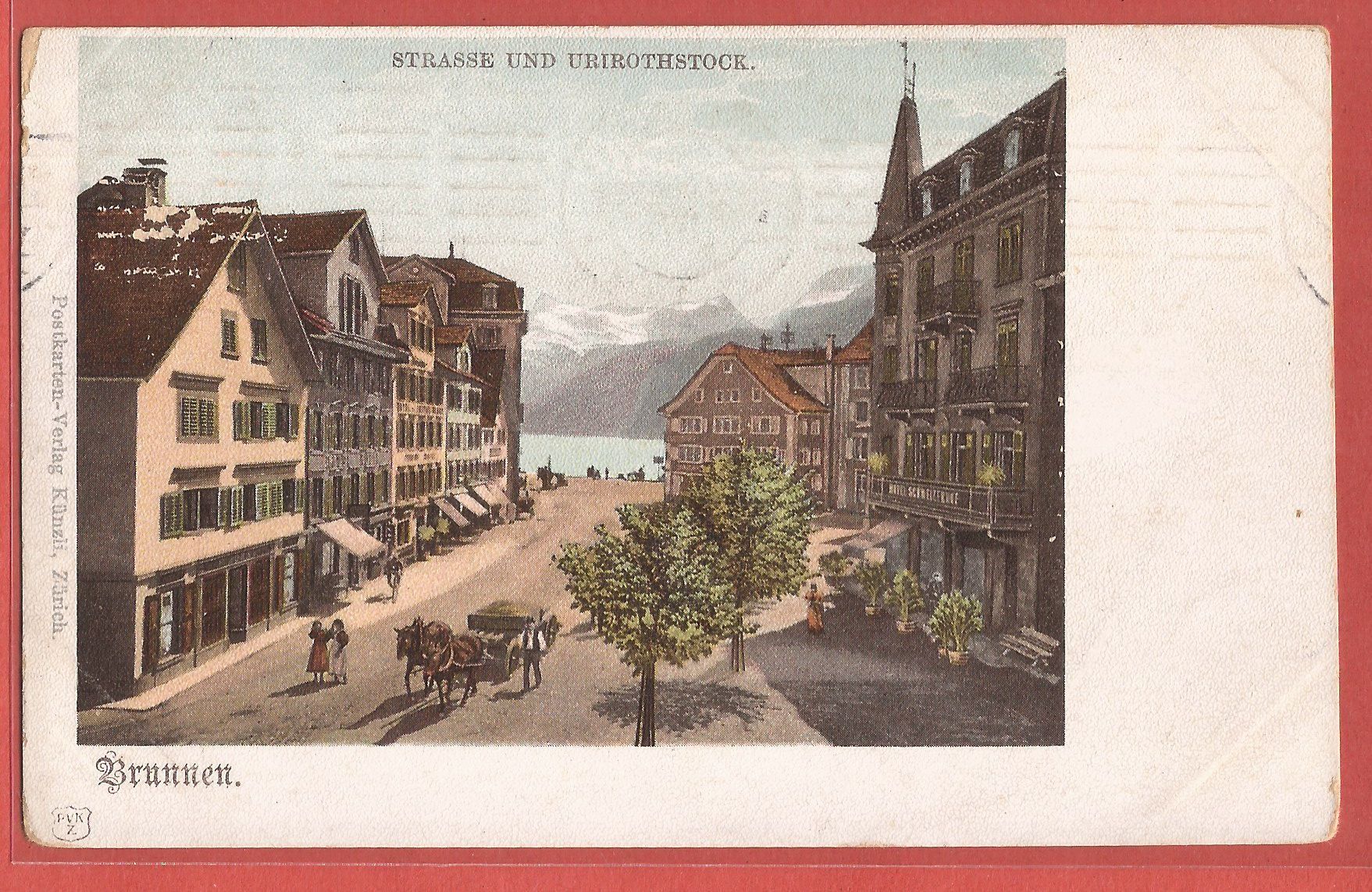 Cartoline postali: Brunnen - Kutsche im Dorf - 1907 – Usato da Fislisbach venduto da Porano