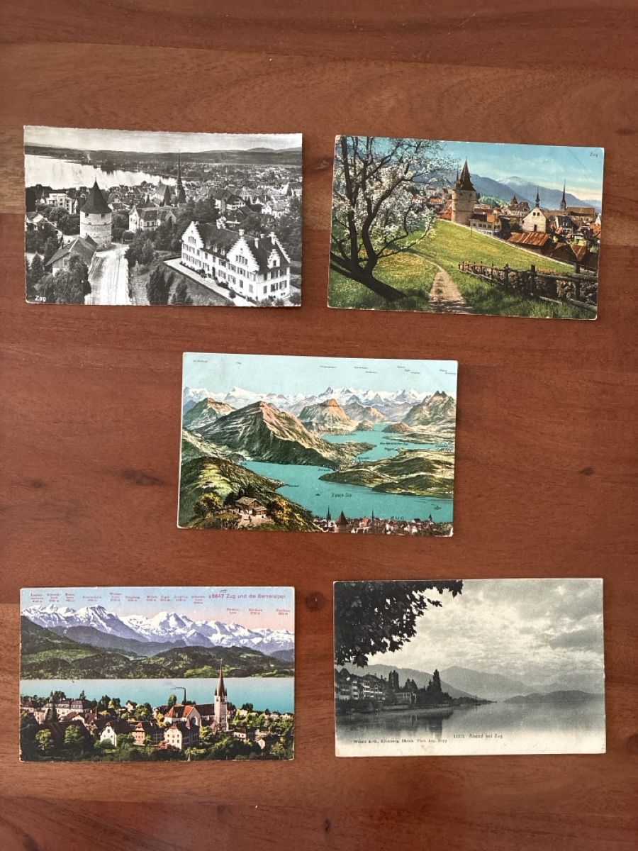 Cartoline postali: 10 Ansichtskarten Schweiz von Zug  – Usato da Oftringen venduto da Cla.vD.74 2