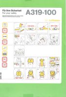 Lufthansa, A319-100, Safety Card, ,