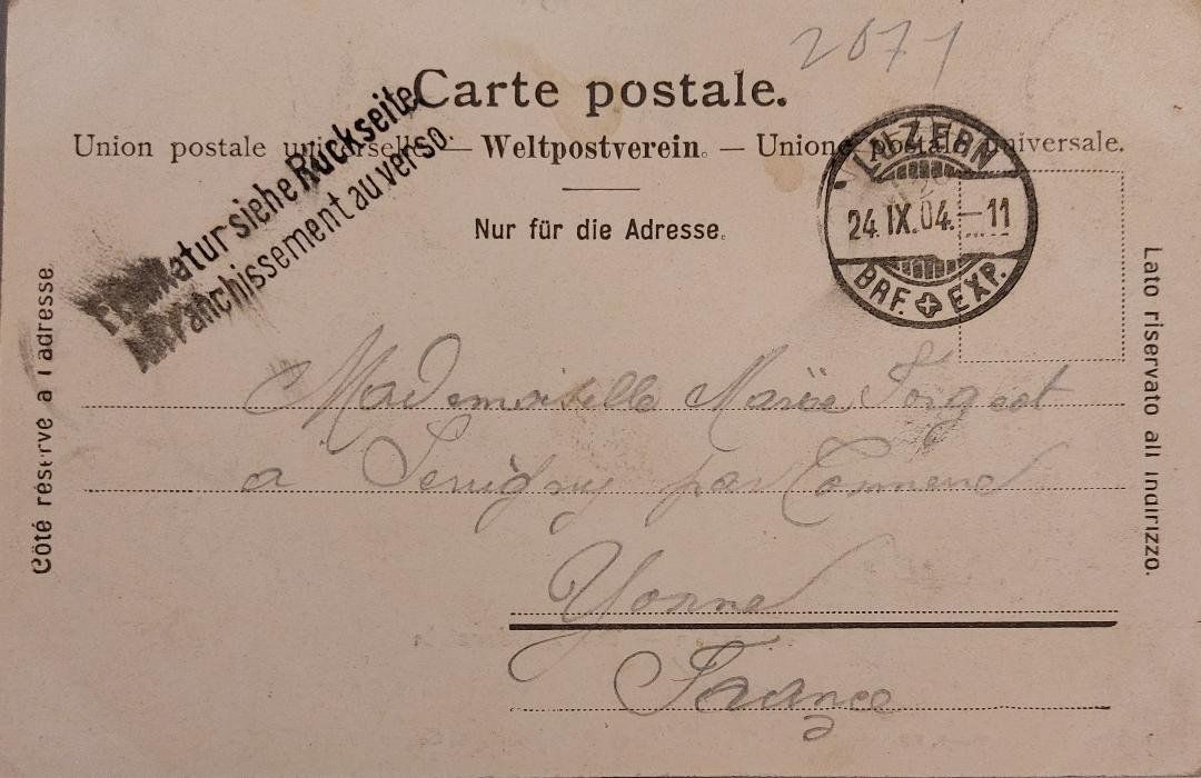 Cartoline postali: AXENSTEIN - Der Druidenstein - 1904 – Usato da Delémont venduto da Domdom1 1