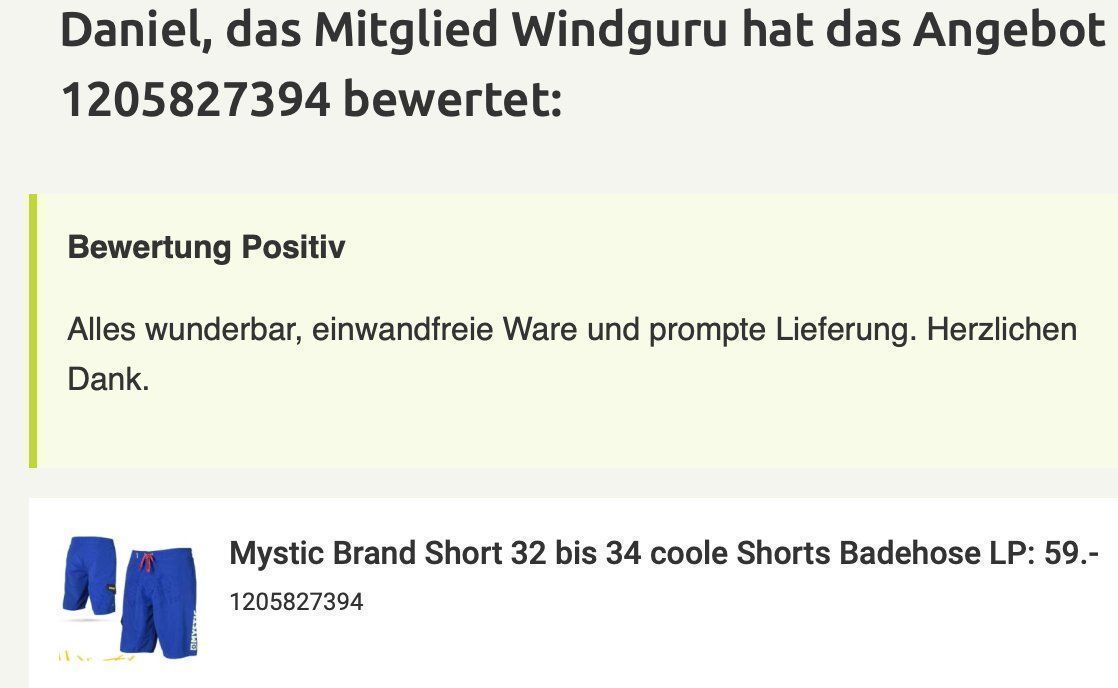 Costumi da bagno: Mystic Brand Short 32 oder 33 Badehose LP: 59.-/top bewertet – Nuovo e nell'imballaggio originale da Lohn-Ammannsegg venduto da Solosolution_GmbH 2