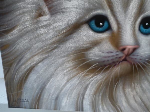 Gemälde: Paisan "Frau mit Katze " Samt-Gemälde – Gebraucht aus Zürich von Galerie-Kunst 1