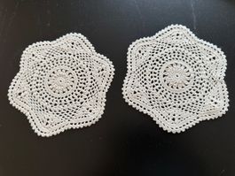 2er Set handgemachte Häkeldeckchen, ca. 15cm, Top Zustand 🤩