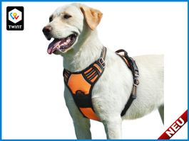 Hundegeschirr mit Reflexstreifen - Anti-Zug - Orange L