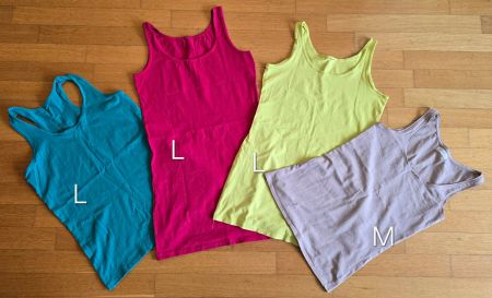 4er Set Tanktops/Trägershirts Gr. M und L