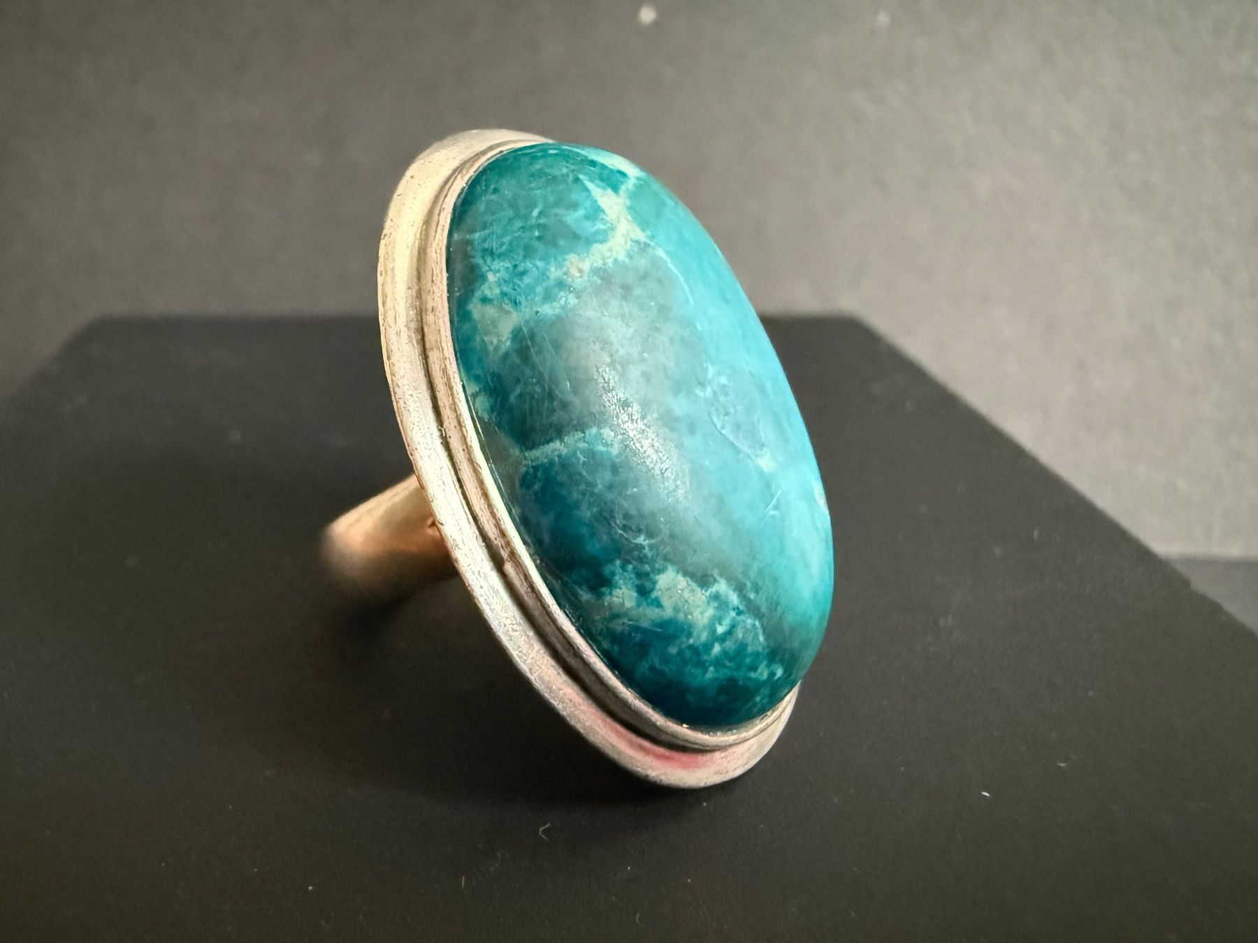Ringe: Silber Ring mit Chrysokoll 925 – Gebraucht aus Spiegel b. Bern von Rogger72 1