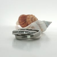 Trinity – Edelstahlring mit Zirkonia, Ringgrösse 55