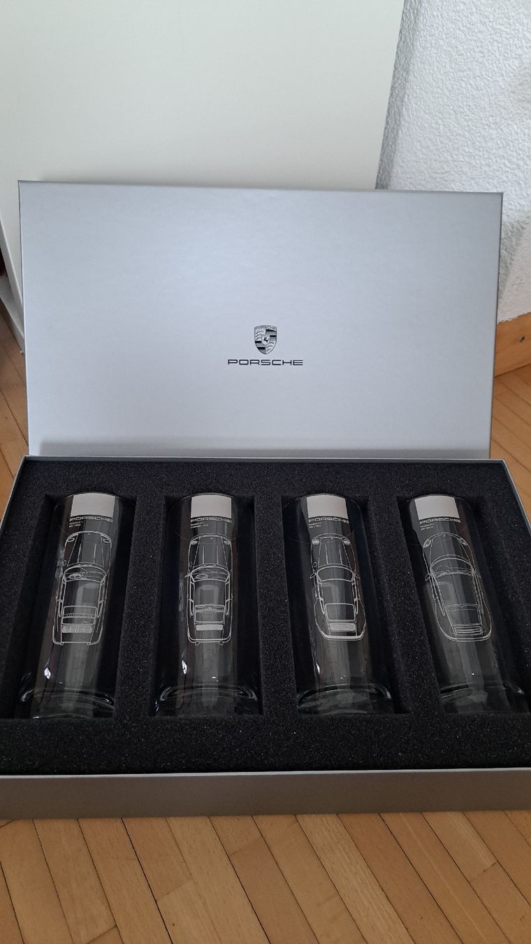 Porsche Bicchieri: original Porsche 911 Gläser Set – Nuovo e nell'imballaggio originale da Schwarzenbach SG venduto da LoveBag