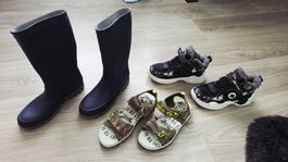 Kinderschuhe Paket: Schuhe, Gummistiefel, Sandalen Gr. 34