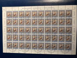 Schweiz 1967 Bogen Pro Patria 50+10Rp 1.Tag Zillis Abart