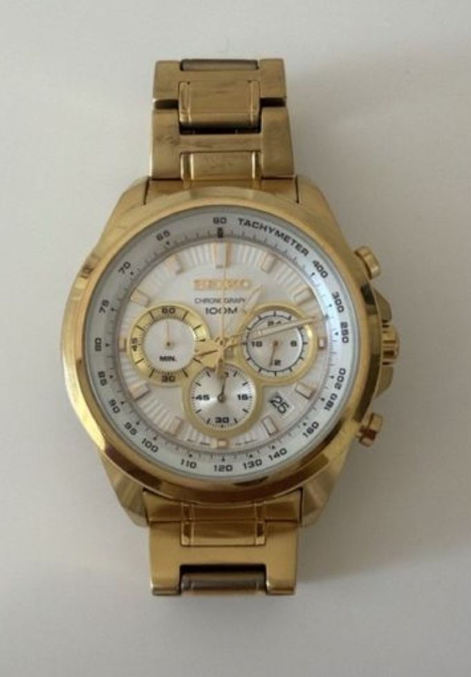 Seiko Orologi: Montre Seiko chronographe dorée – Usato da Font venduto da Stef75 3