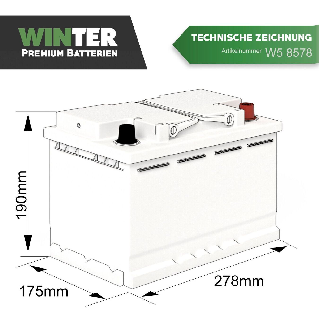 Batterie: Autobatterie WINTER 12V 85Ah – Nuovo e nell'imballaggio originale da Bottighofen venduto da zaap 3