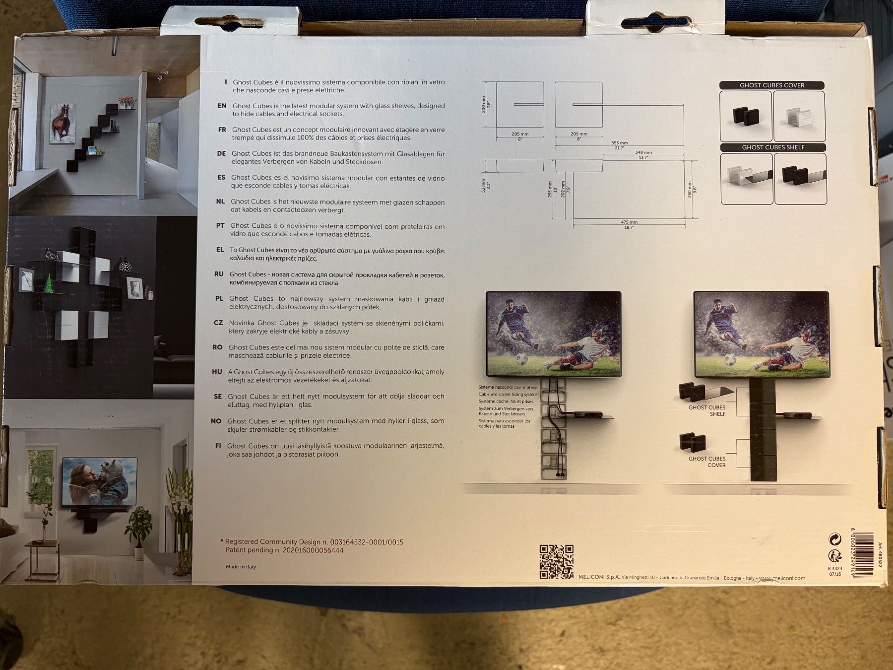 Mobili TV: Meliconi Ghost Cubes Shelf Kabelkanal mit Glasablage – Nuovo e nell'imballaggio originale da Münchenstein venduto da tsp01 1