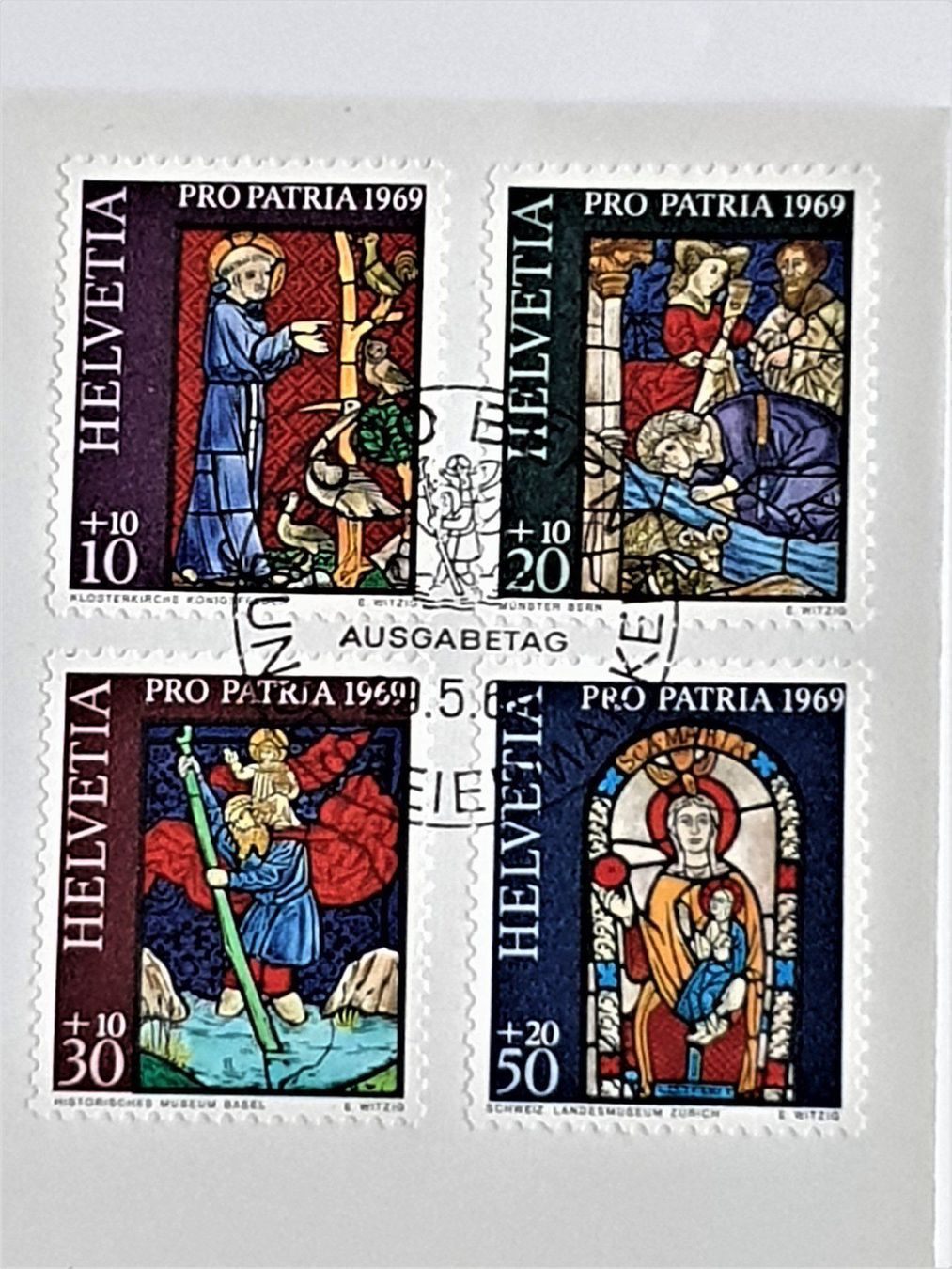 Tutti i francobolli: (81) Pro Patria Glasgemälde der sakraten – Usato da Schwarzhäusern venduto da Inot3 1