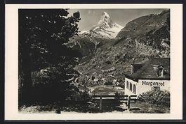 Zermatt, Hotel Pension Morgenrot mit Tei