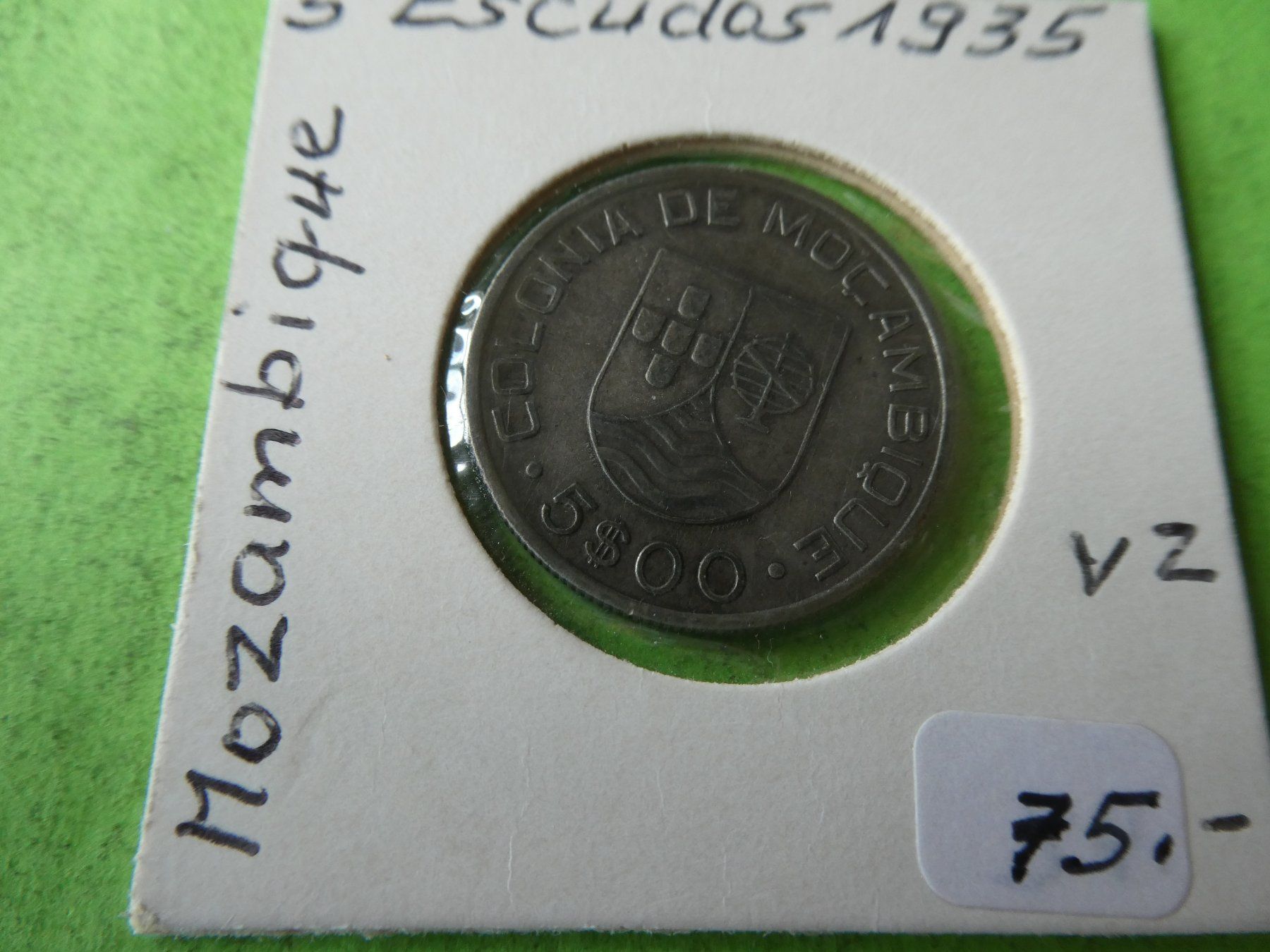 Tutti le monete: Mocambique 1935, 5 Escudos - Silber – Usato da Hinterforst venduto da Rohusri