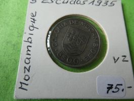 Mocambique 1935, 5 Escudos - Silber