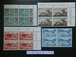 Pro Patria 1946 Viererblöcke postfrisch *(*)