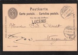 GS 5 Rp , Stabstempel Lucens  , 12.Vll.1901