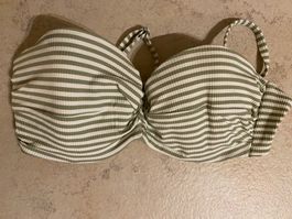 Neu Balconette Bikini H&M grün weiss gestreift