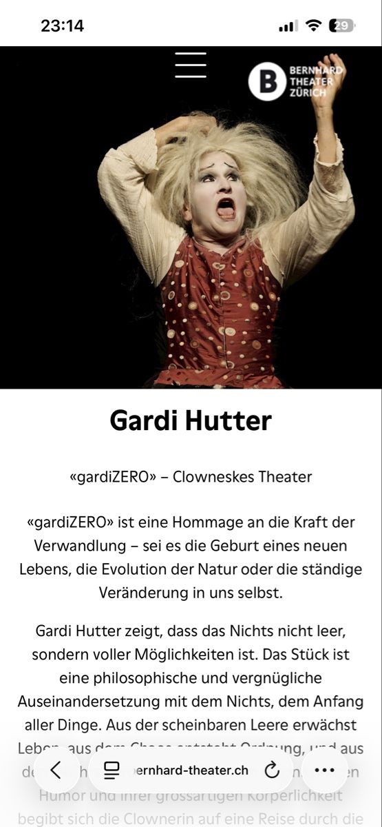 Tickets: Gardi Hutter - ZERO Ticket – Neu und originalverpackt aus Zürich von Soglaser