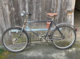  RARITÄT! Vintage Oldtimer Fahrrad mit Ledersattel 
