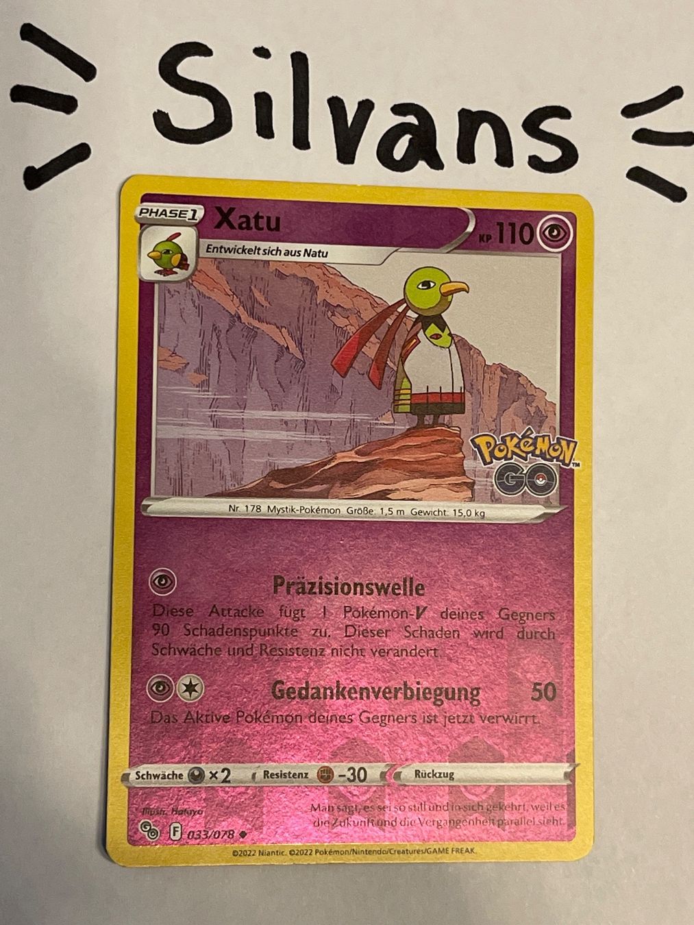 Pokémon Sammelbilder & Trading cards: Xatu Reverse Holo 033/078 Pokemon GO Deutsch – Neu (gemäss Beschreibung) aus Wil SG von Silvans