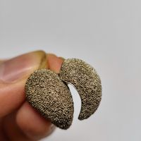 Vintage Silver silber Stud Earrings Boucles d'Oreilles #A3