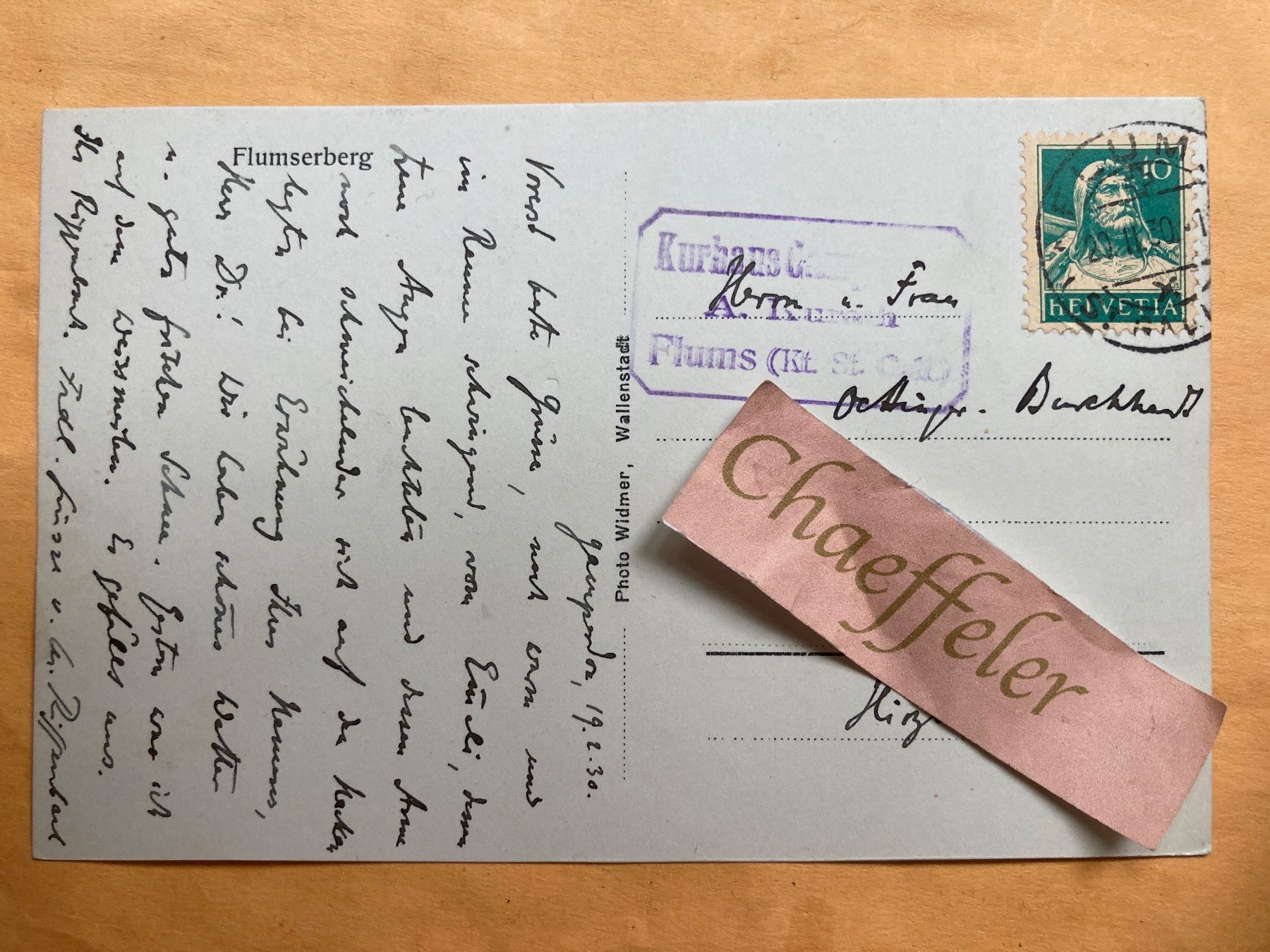 Cartes postales: 1930  Alp Fursch mit Spitzmeilen – D'occasion à Zürich par Chaeffeler 1
