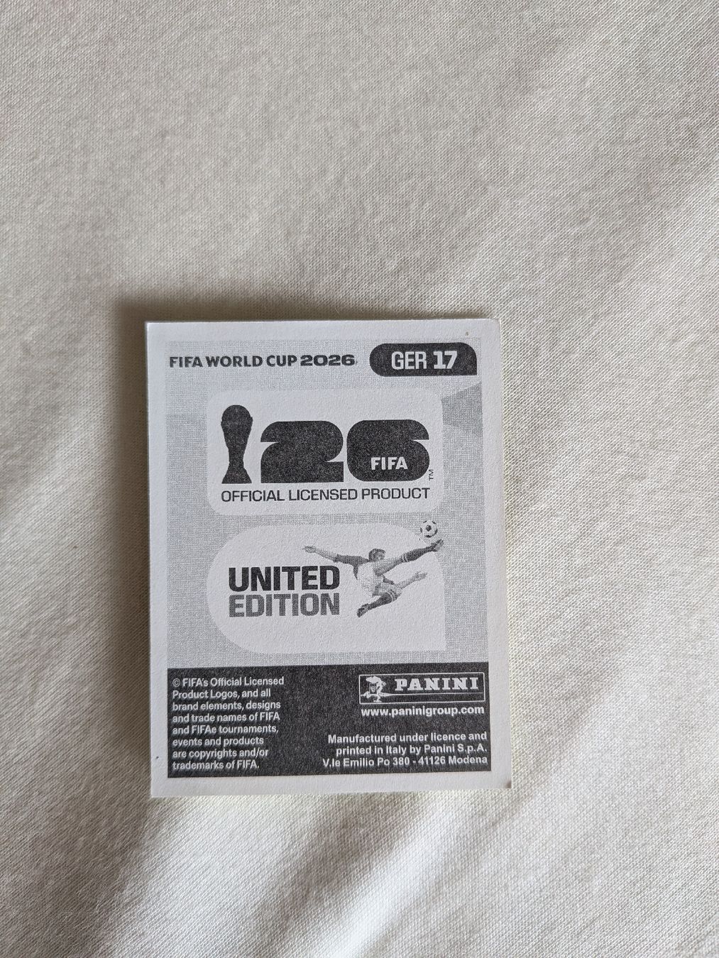 Panini Sammelbilder & Trading cards: Panini Bild GER 17 – Neu (gemäss Beschreibung) aus Eschenbach SG von SanFranciscoCalifornia 1