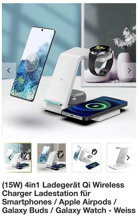 Caricabatterie: 4in1 Ladegerät Qi Wireless Charger Ladestation – Nuovo e nell'imballaggio originale da Kehrsatz venduto da bianca69 3