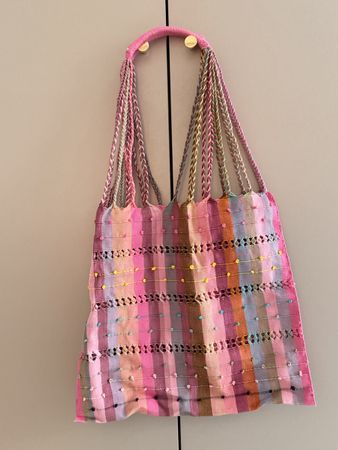 Handmade Mexican boho Summer Tote Bag - Colorful