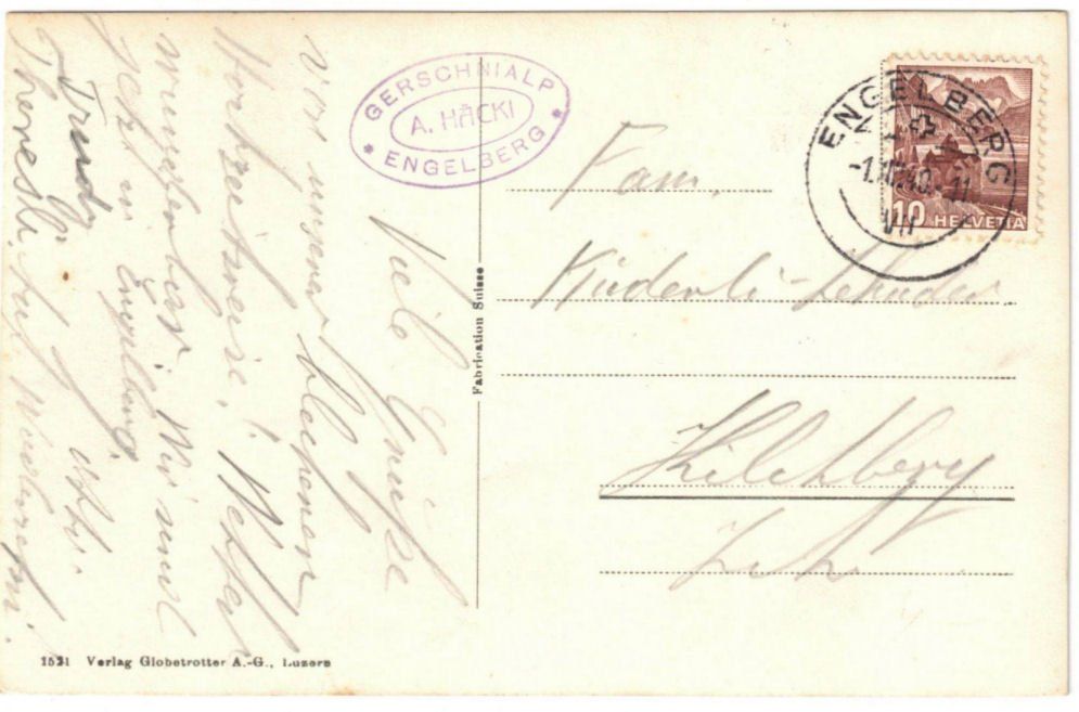 Cartoline postali: Engelberg - Luftseilbahn Gerschnialp--Trübsee – Usato da Binningen venduto da Mountainrider 1