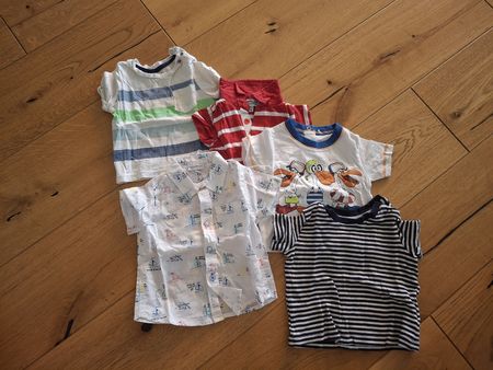 Baby Sommer Kleiderpaket Gr. 62 68 Jungen 4 T-Shirts 1 Hemd