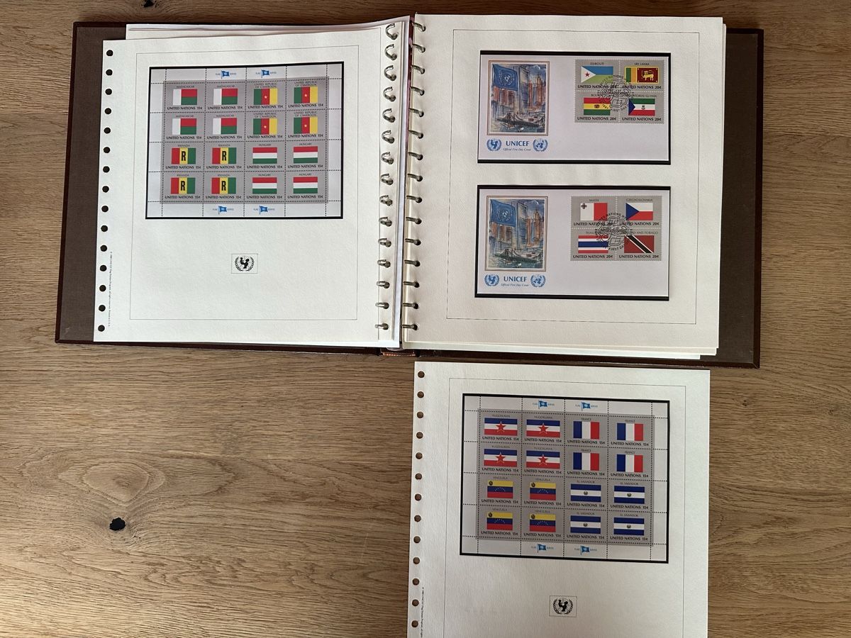 Alle Briefmarken: UNICEF Flaggenprogramm – komplett Kleinbogen und FDC – Gebraucht aus Schmitten / FR von Samsara169 5