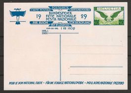 1929 : Bundesfeierkarte mit Flugpost - ungebraucht **