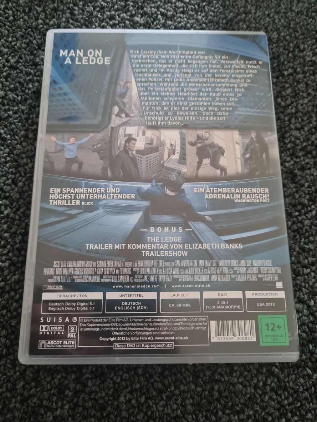Tutti i DVDs: MAN ON A LEDGE(6544) – Usato da Ruswil venduto da Ruck.Zuck. 1