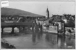 Olten - Partie an der Aare mit Holzbrücke