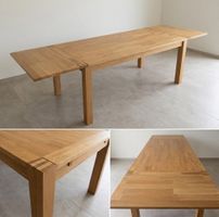 Table en bois massif (chêne) + 2 rallonges – État neuf