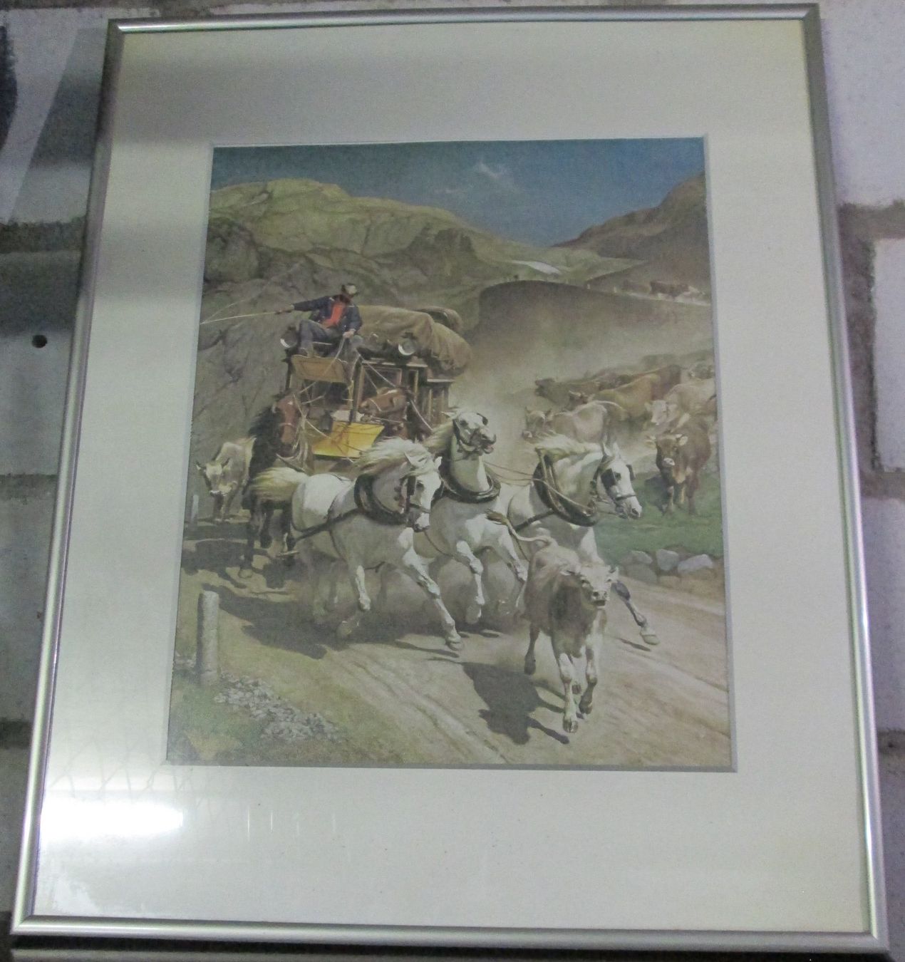 Posters & Illustrations: Kunstdruck mit Rahmen, Sujet Postkutsche, Gotthardpass – D'occasion à döttingen par Gorbs1 1