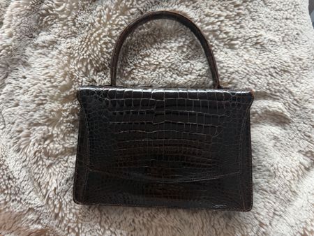 Vintage Damen Handtasche braun Krokodil