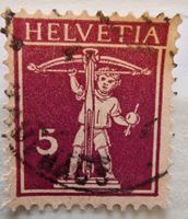 🇨🇭 Tellknabe 5Rp, Helvetia mit Armbrust 1907