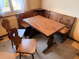Wooden Corner Bench Dining Set Table and Chairs Used Conditi